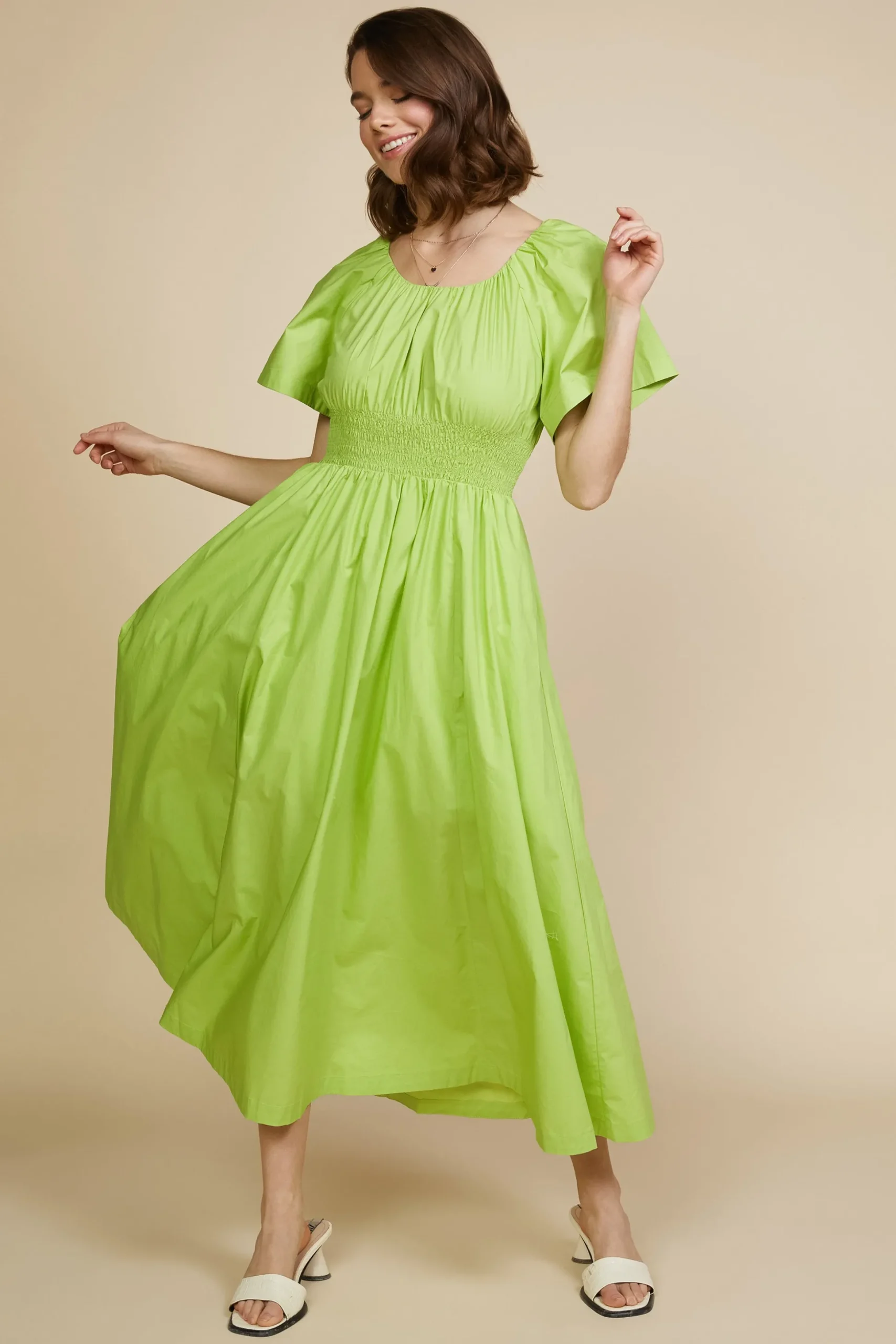 Andrea Poplin Midi Dress