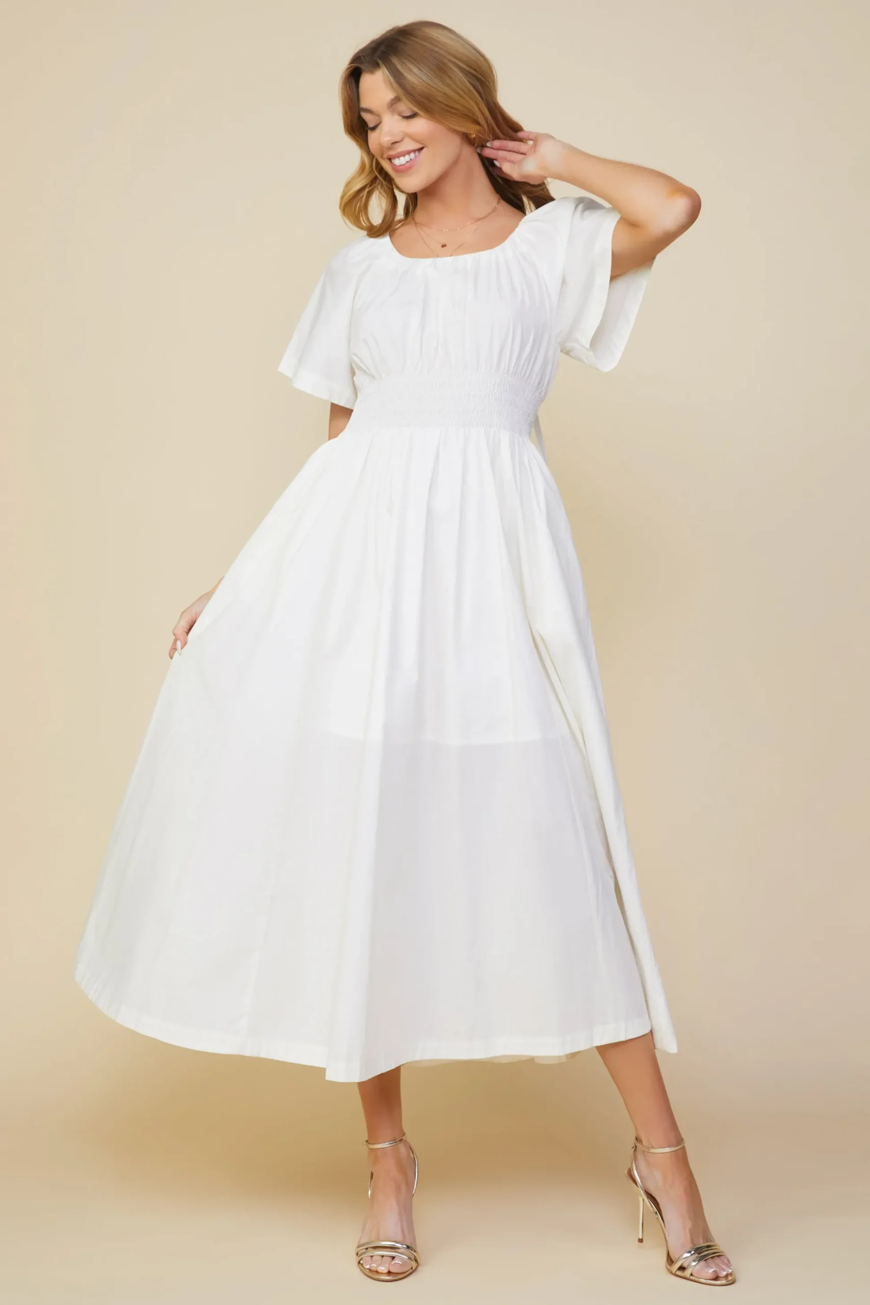 Andrea Poplin Midi Dress