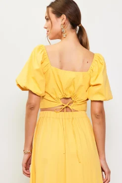 Cinch-Back Square Neck Top