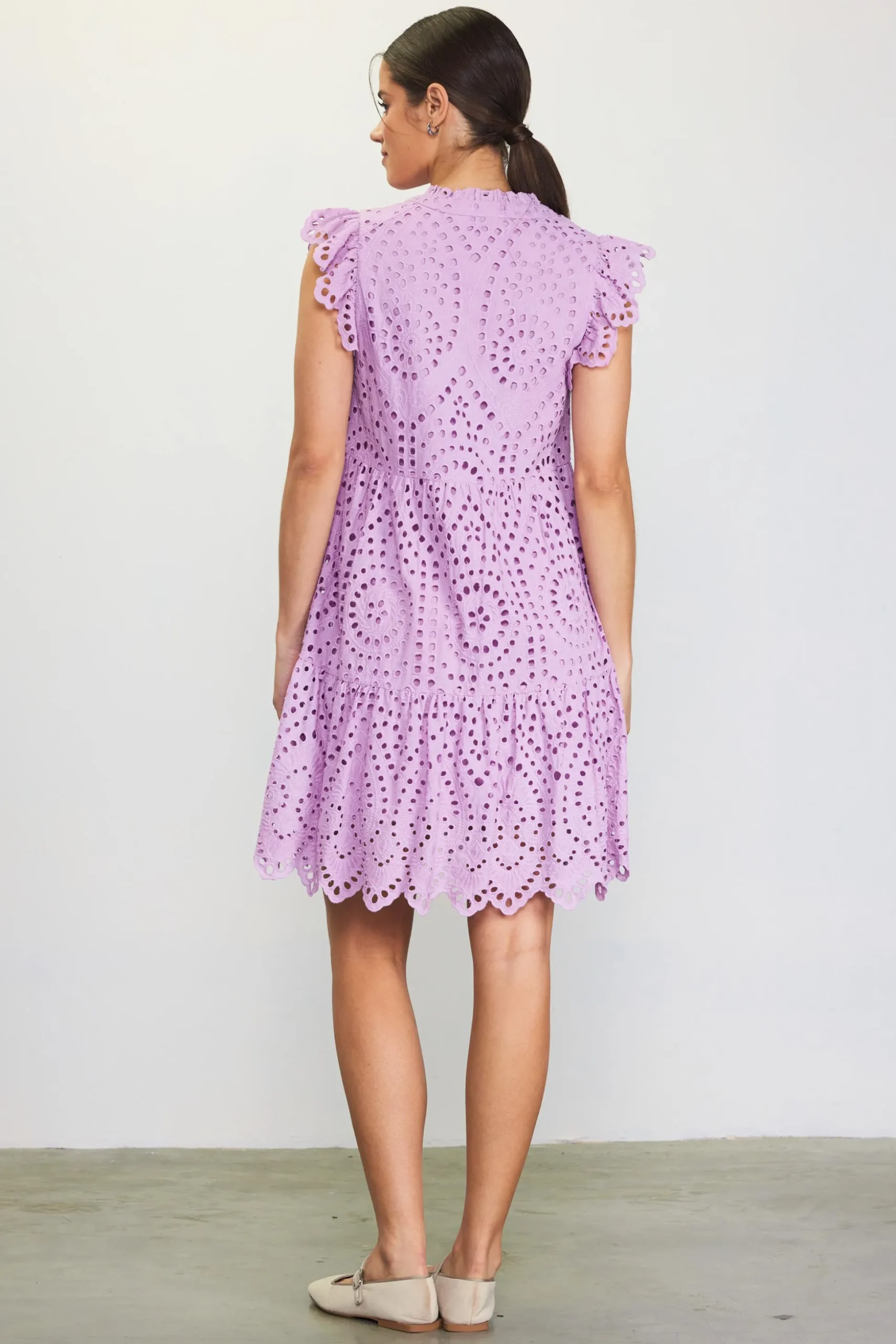 Eyelet Mini Dress