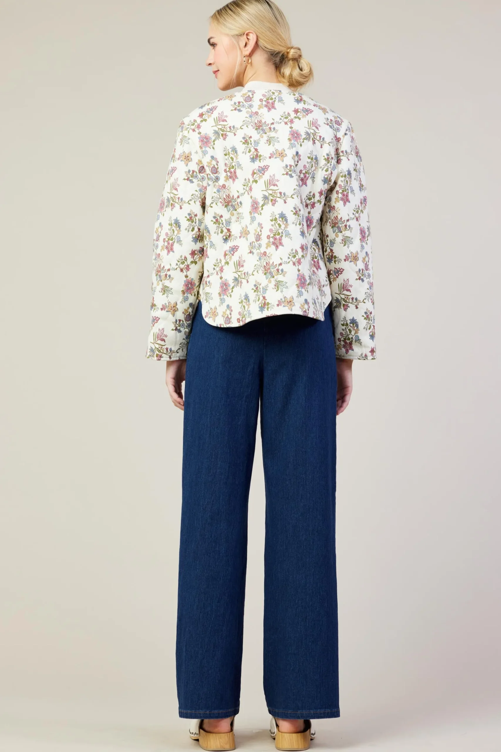 Floral Print Quilted Jacket