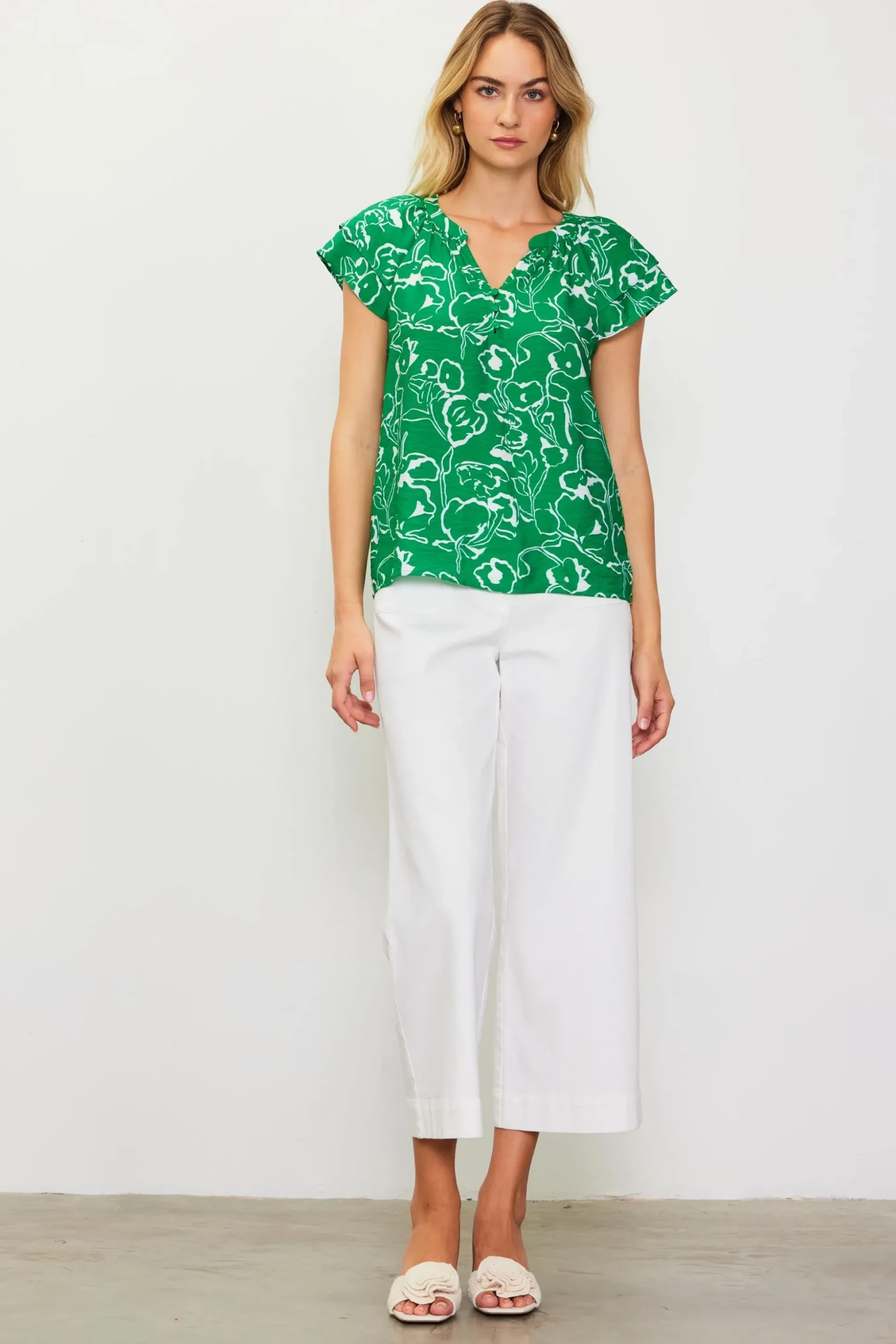 Floral Print Short Sleeve Top