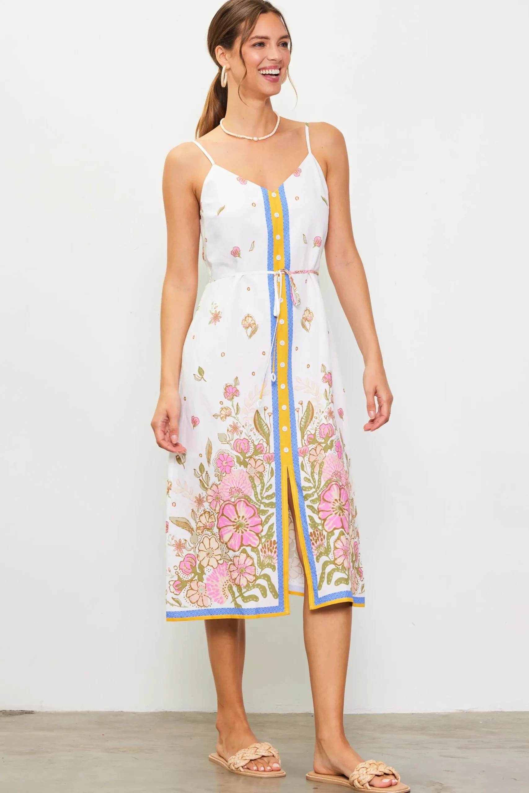 Lanya Floral Print Midi Dress