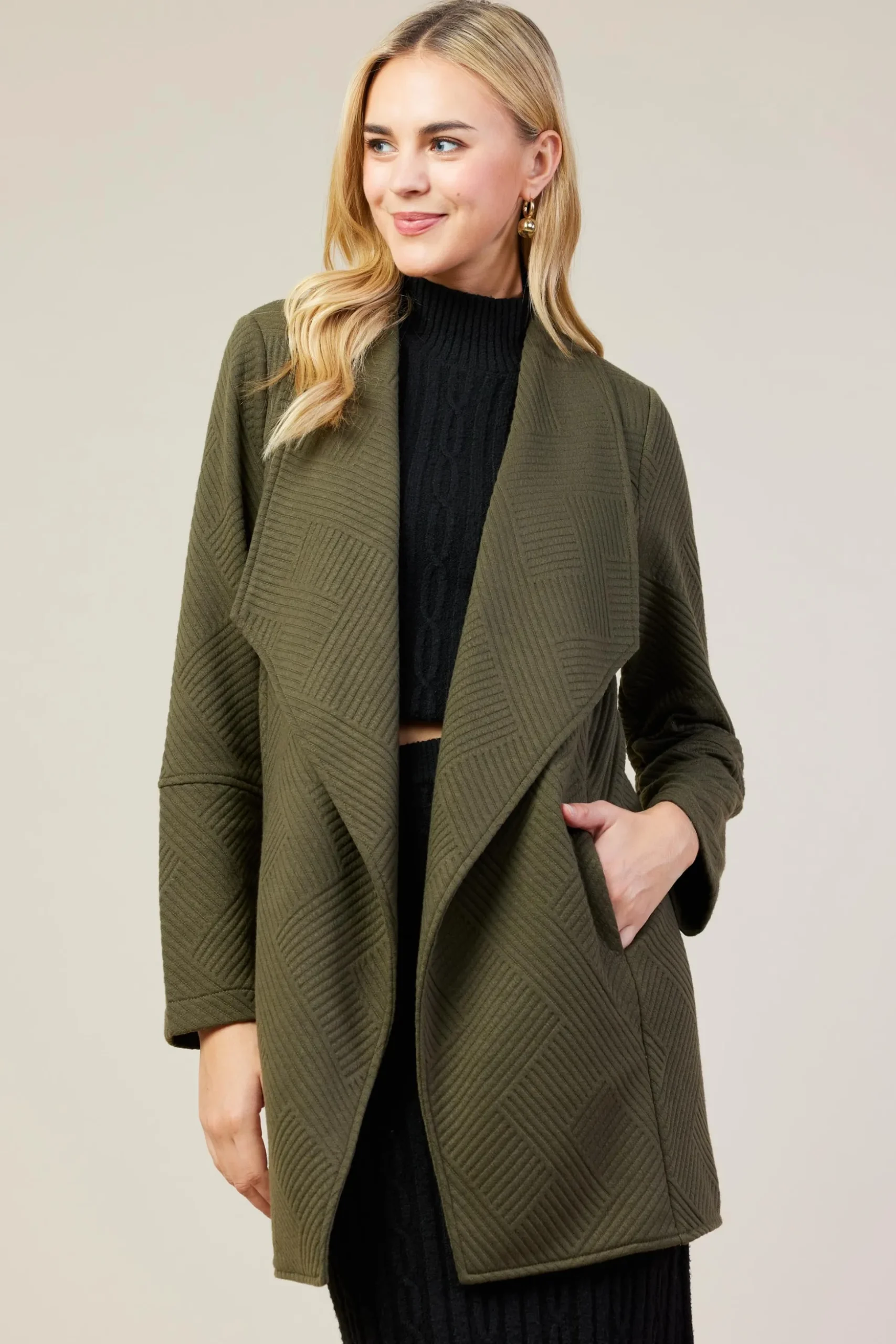 Open Front Knit Cardigan