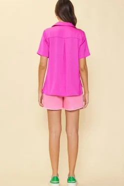 Recycled Button Down Short Sleeve Shirt