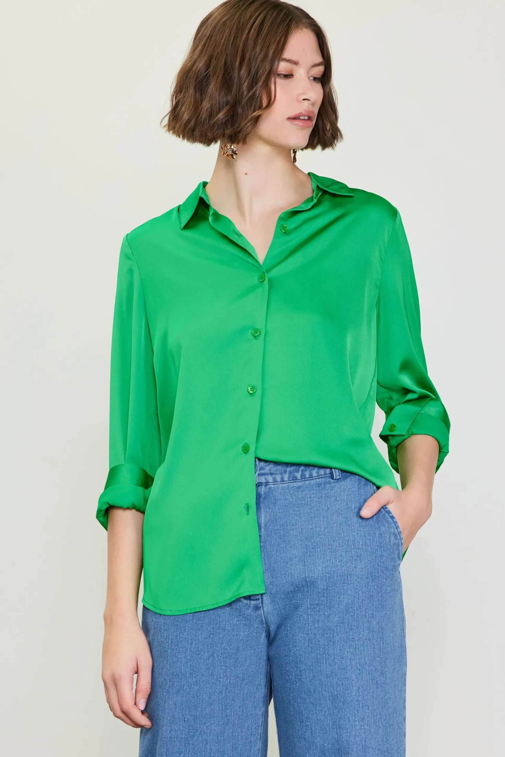 Recycled Classic Button Down Top