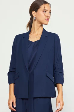 Recycled Shirred Sleeve Blazer