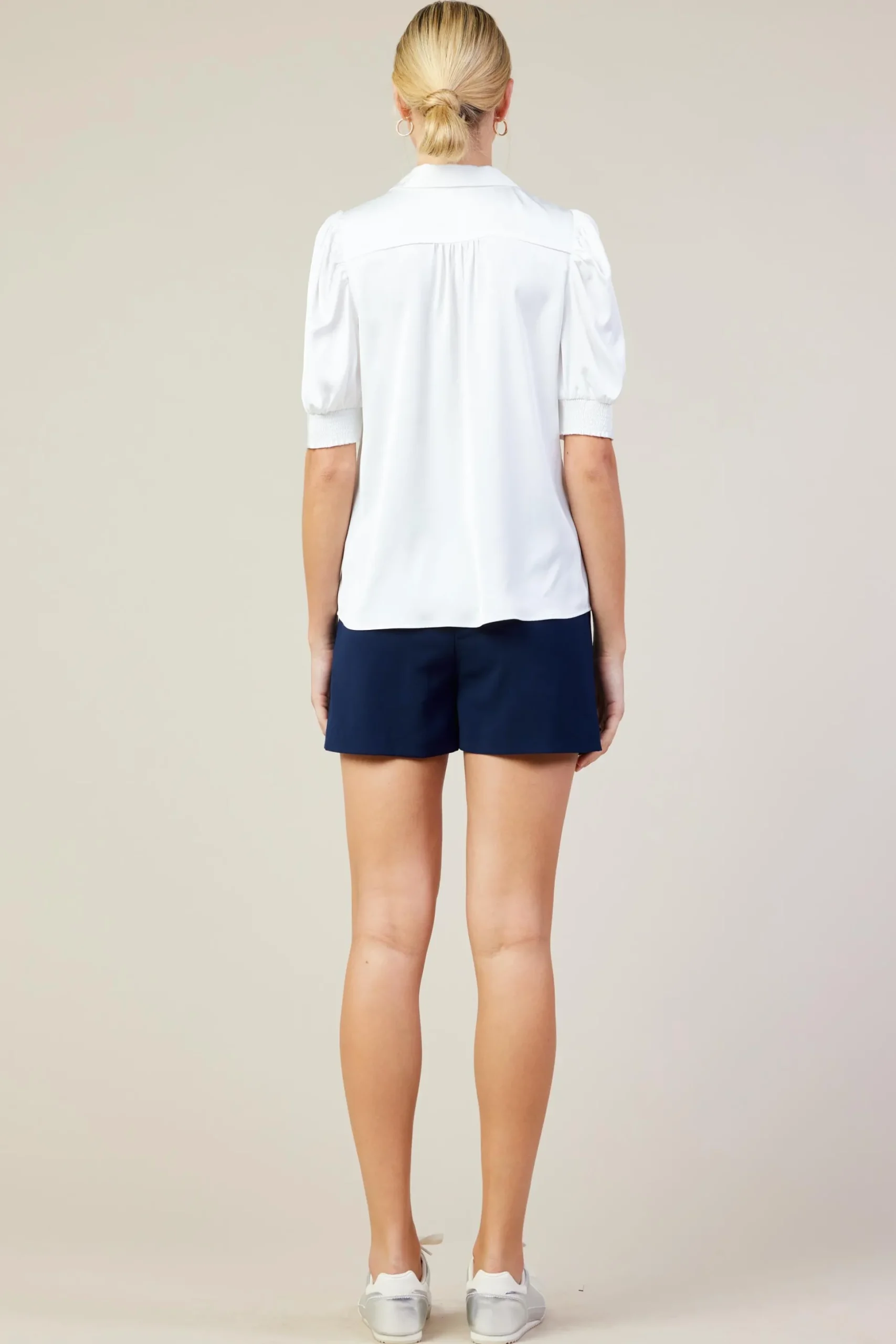Recycled Shirred Sleeve Blouse