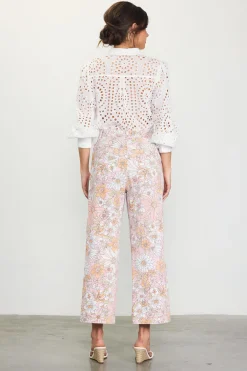 Retro Floral Wide Leg Pants