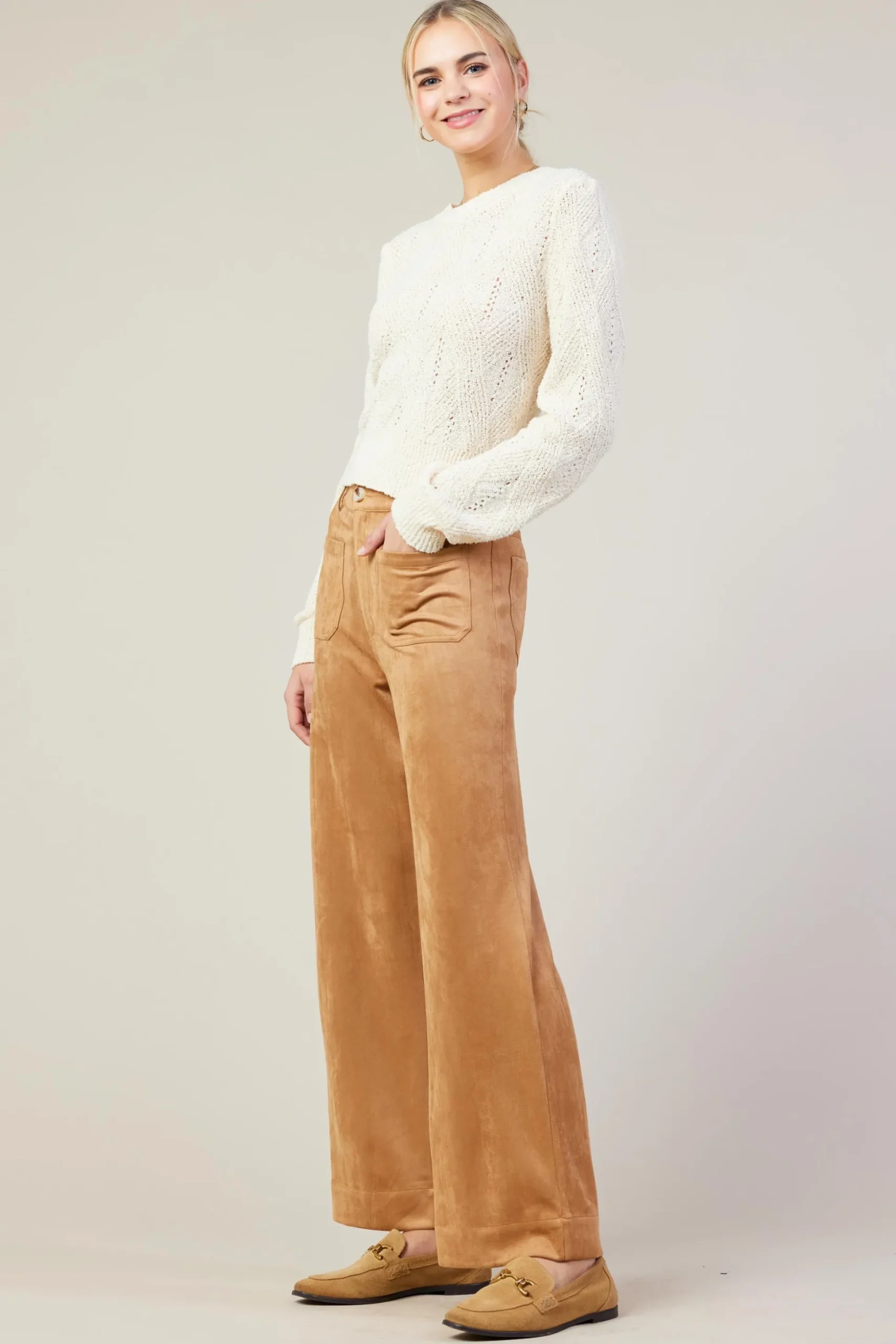 Rhomboid Pattern Crew Neck Sweater
