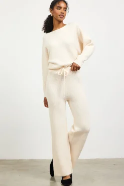 Ribbed Knit Wide Leg Pants