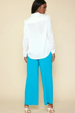 Satin Button Down Shirt
