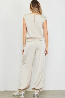Satin Cargo Pants