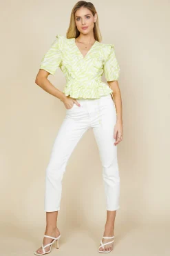 Zebra Print Peplum Top